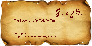 Galamb Ádám névjegykártya